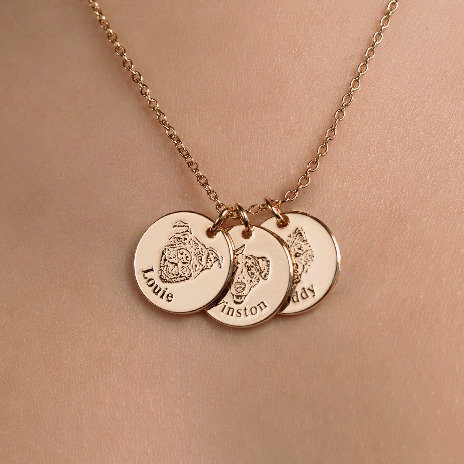 Custom Dog Cat Portrait Necklace