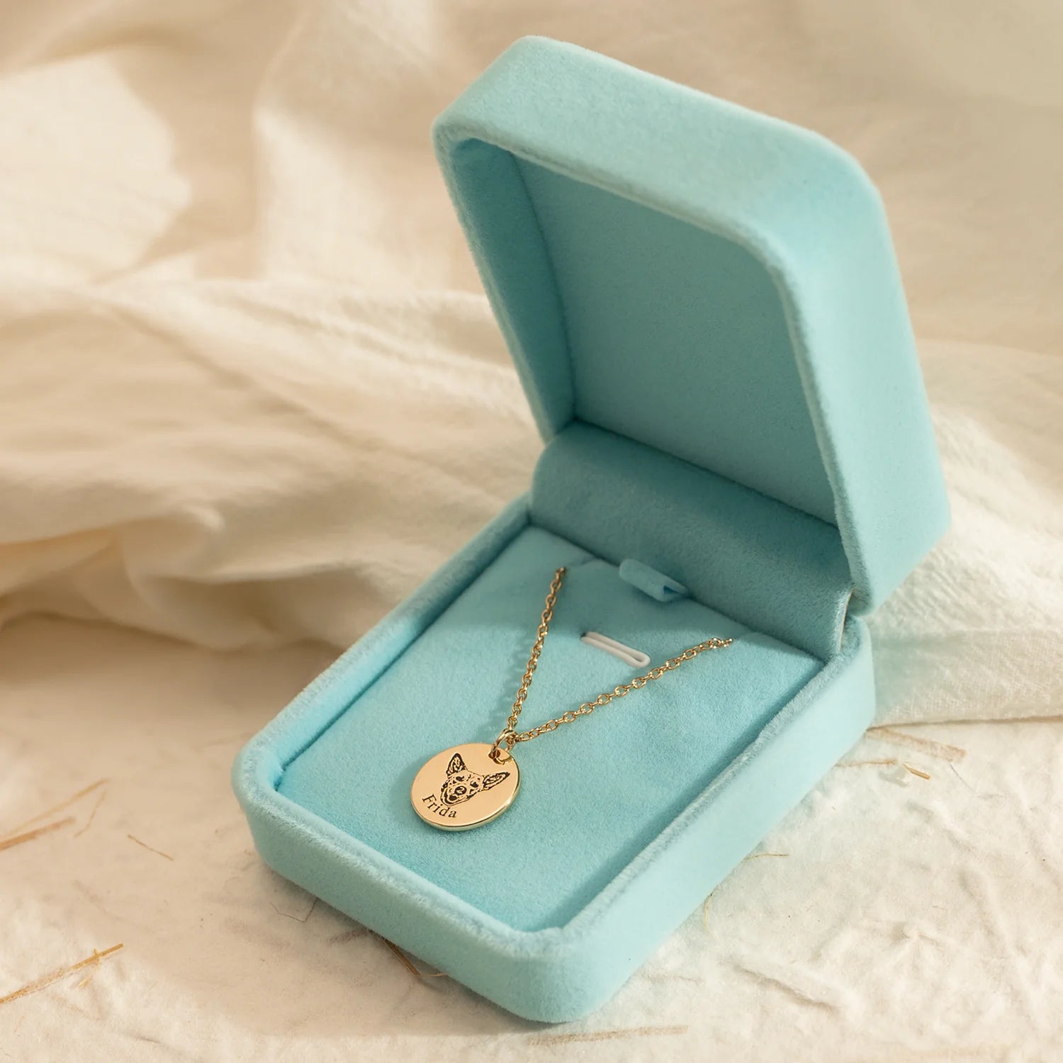 Custom Dog Cat Portrait Necklace
