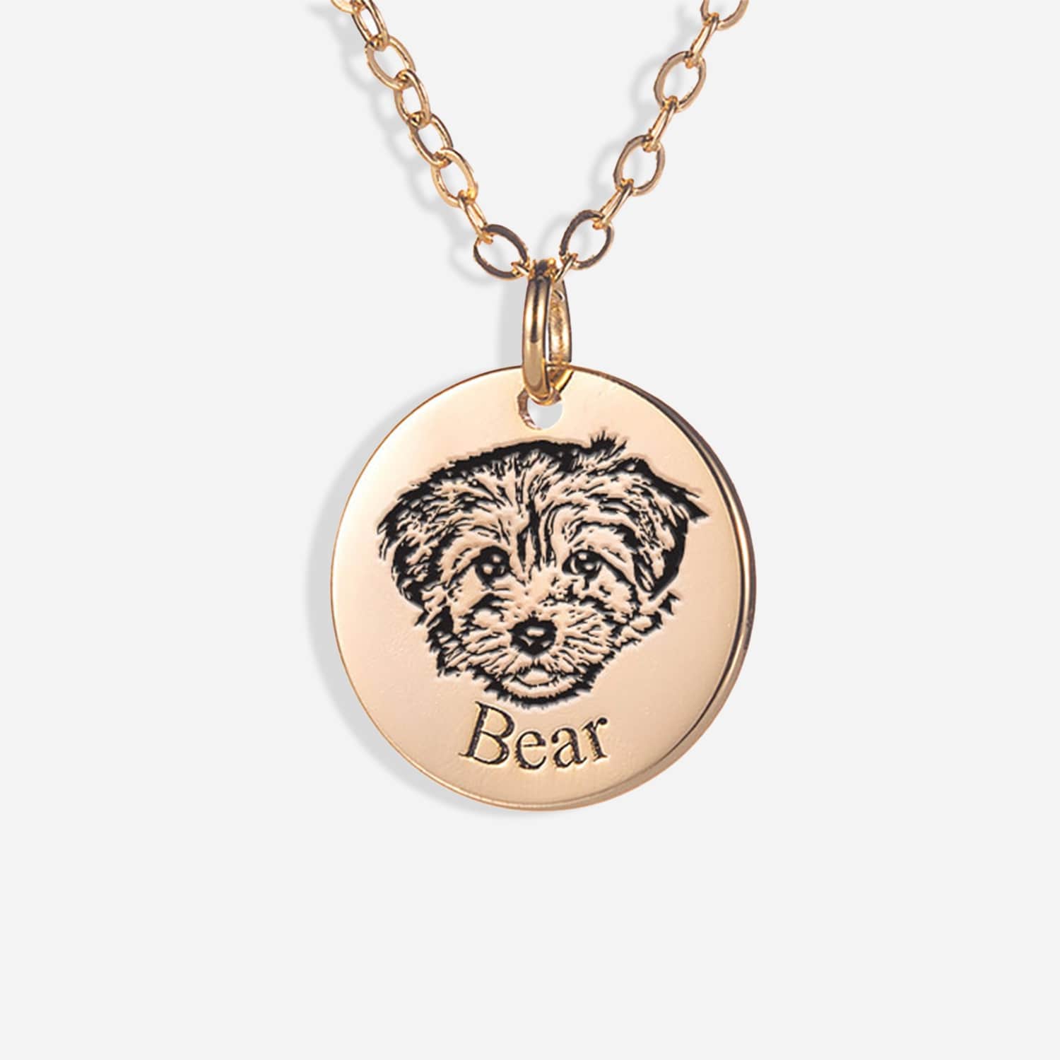 Custom Dog Cat Portrait Necklace